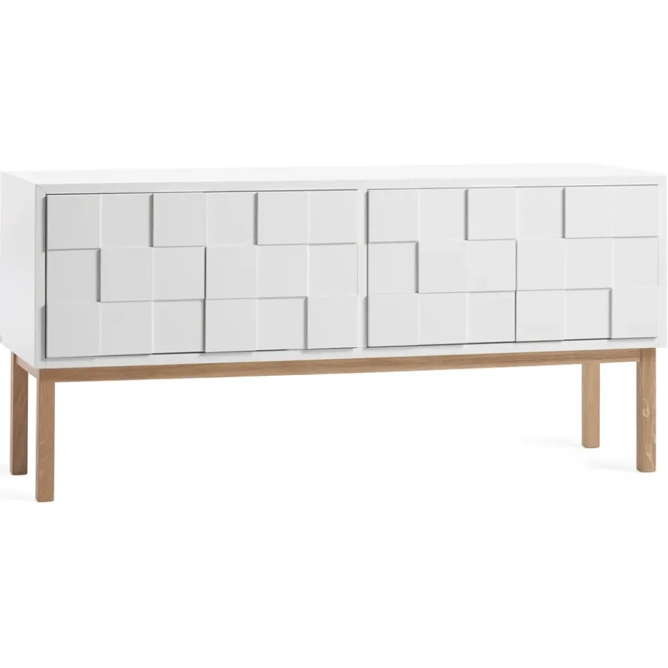 Best A2 Mueble TV con patas Collect 2010, roble aceitado Blanco