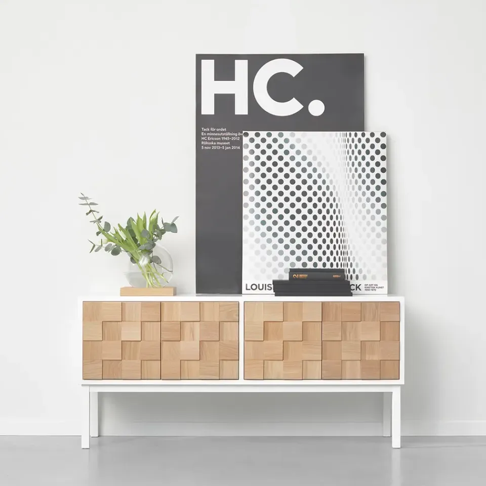 Online A2 Mueble TV con patas Collect 2016, roble aceitado - Blanco