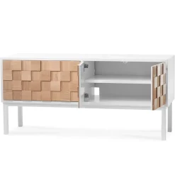 Online A2 Mueble TV con patas Collect 2016, roble aceitado - Blanco