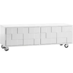 Outlet A2 Mueble TV con ruedas Collect 2010, Blanco