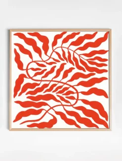 Online Fine Little Day Orange red leaf, 50x50 cm Naranja