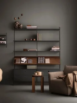 Online String Panel de pared , oscuro, 50x30 cm, paquete de 1 Gris