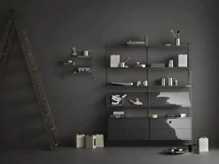 New String Panel de pared , oscuro, 75x30 cm, paquete de 2 Gris