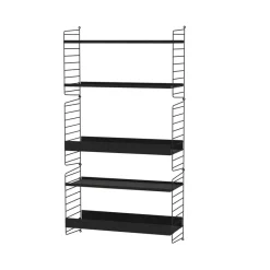Outlet String Panel de pared , , 50x30 cm, paquete de 2 Negro