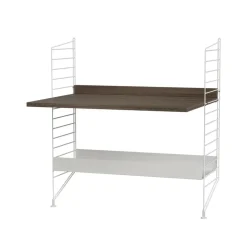 Clearance String Panel de suelo , Blanco, 85x30 cm, paquete de 2 Marrón