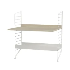 Clearance String Panel de suelo , Blanco, 85x30 cm, paquete de 2 Beige