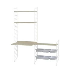 Best String Panel de suelo , Blanco, 200x30 cm, paquete de 2 Beige
