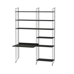 Clearance String Panel de suelo , , 200x30 cm, paquete de 2 Negro