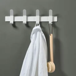 New Zone Denmark Perchero A-Rack, White, 4 ganchos Blanco