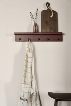 Online Scandi Living Perchero con estante Alley, Burdeos Rojo