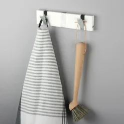 Hot LoCa Perchero de pared Knax 20 cm, Blanco