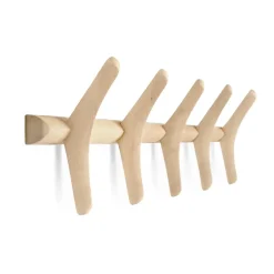 Discount Ethnicraft Perchero de pared PI, Plátano lacado, 70x21 cm Beige