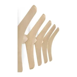Discount Ethnicraft Perchero de pared PI, Plátano lacado, 70x21 cm Beige