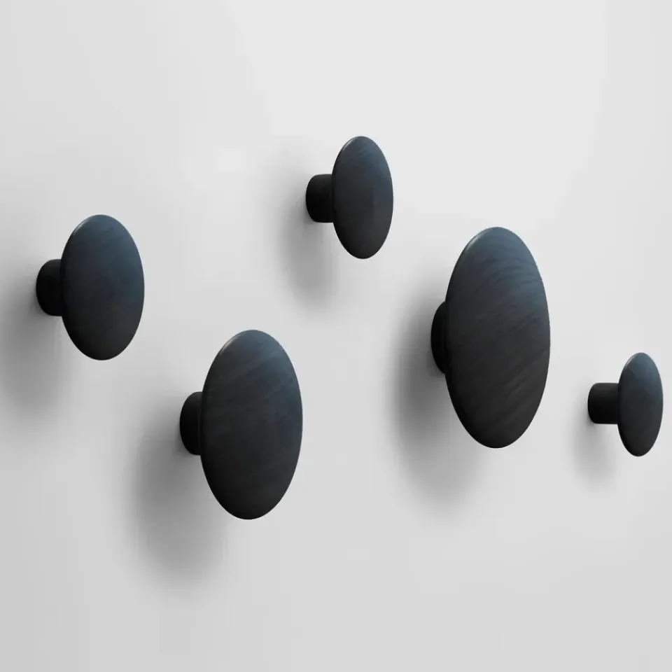 Hot Muuto Perchero de pared The Dots, , grande Negro