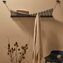 Clearance Woud Perchero Knaegt, roble pintado de Negro