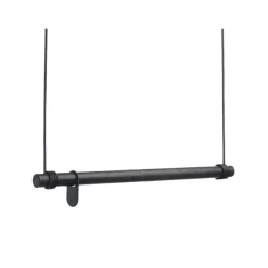 Clearance LIND DNA Perchero Swing, Oak black, l, cuerda negra Negro