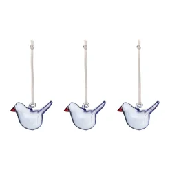 Sale Iittala Pájaros de cristal , claro, mini, pack de 3 Azul