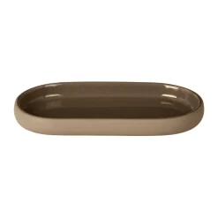 Hot Blomus Plato de cerámica Sono 10x19 cm, Beige Marrón