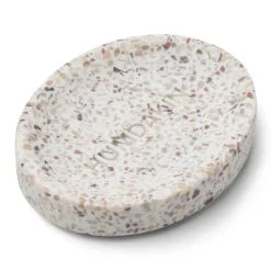 Hot Humdakin Plato de jabón Terrazzo 10x13 cm, White-brown BlancoMarrón