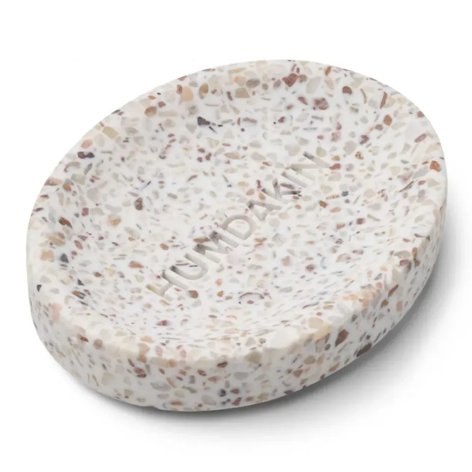Hot Humdakin Plato de jabón Terrazzo 10x13 cm, White-brown BlancoMarrón