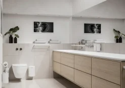 Best Zone Denmark Portaescobillas baño de pared RIM 38,2 cm, White Blanco