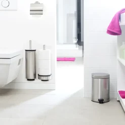Outlet Brabantia Portaescobillas baño Profile, montaje en pared, acero mate Plateado