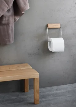 New MOEBE Portarrollos para papel higiénico , Roble-acero Marrón