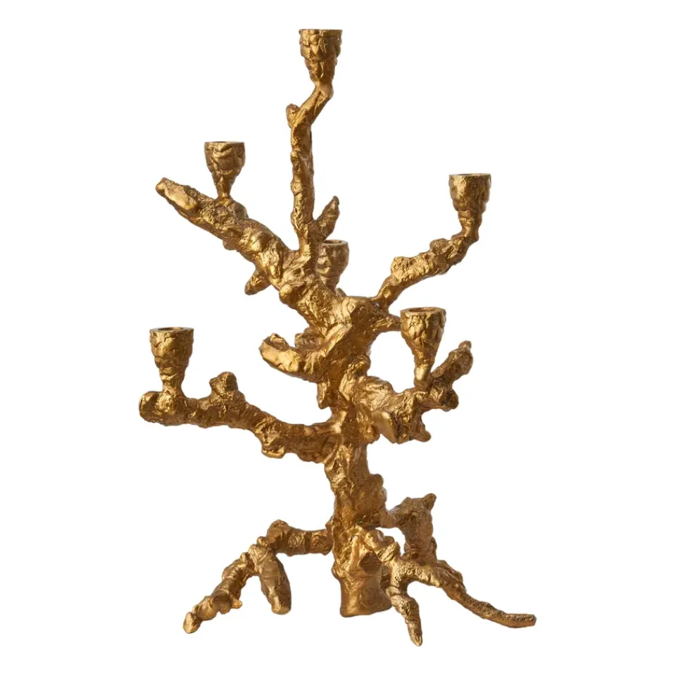 Sale POLSPOTTEN Portavelas Apple tree L 53 cm, Dorado Color dorado
