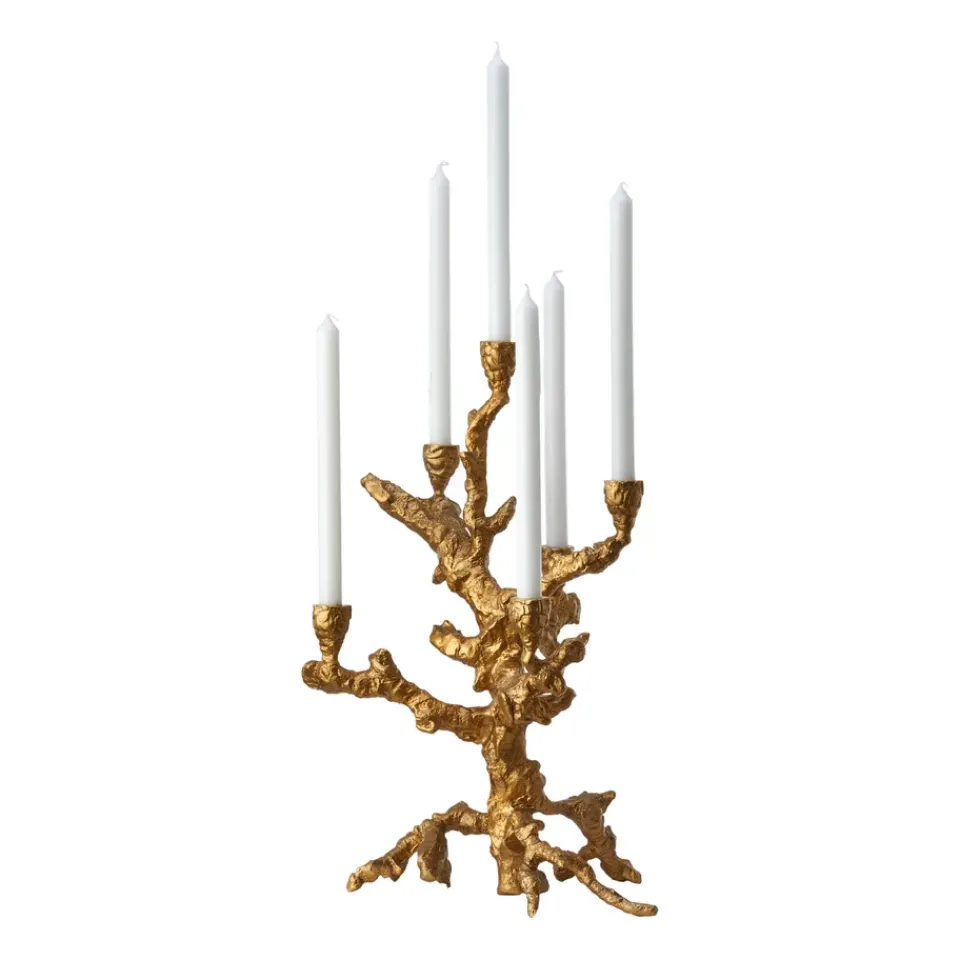 Sale POLSPOTTEN Portavelas Apple tree L 53 cm, Dorado Color dorado