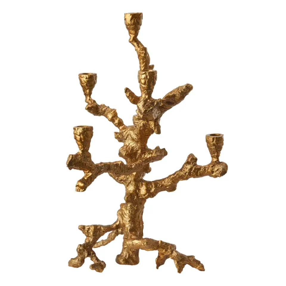 Sale POLSPOTTEN Portavelas Apple tree L 53 cm, Dorado Color dorado