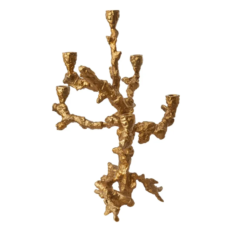 Sale POLSPOTTEN Portavelas Apple tree L 53 cm, Dorado Color dorado