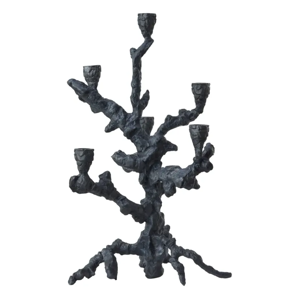 POLSPOTTEN Portavelas Apple tree L 53 cm, oscuro Gris