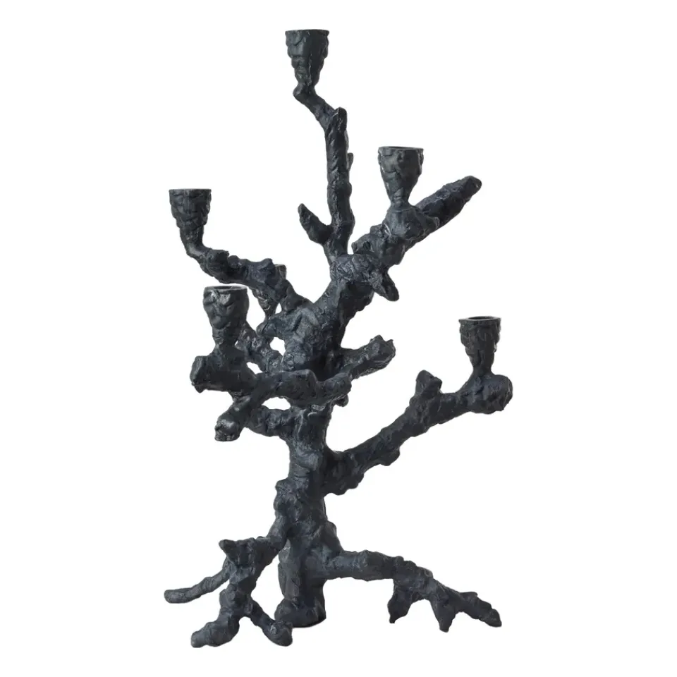 POLSPOTTEN Portavelas Apple tree L 53 cm, oscuro Gris