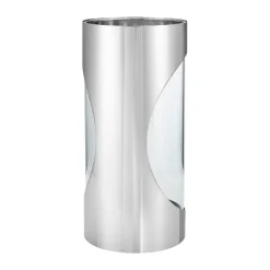 Hot Georg Jensen Portavelas Chrome contours hurricane 33 cm, Acero inoxidable Plateado