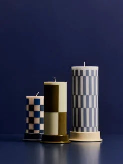 HAY Portavelas Column Candleholder L 12,8 cm, Lime white Blanco