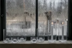 New ERNST Portavelas de cristal , Ø11x25 cm Transparente
