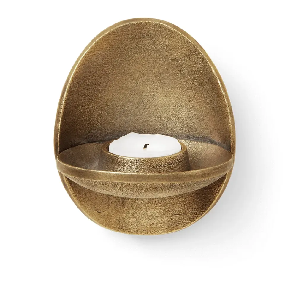 Discount Ferm Living Portavelas de pared Agapé, Brass finish Color dorado