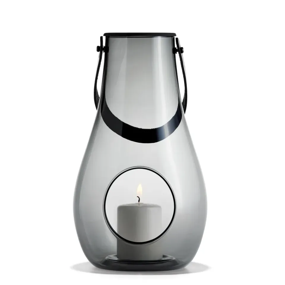 Best Holmegaard Portavelas Design With Light smoke, 29 cm Gris