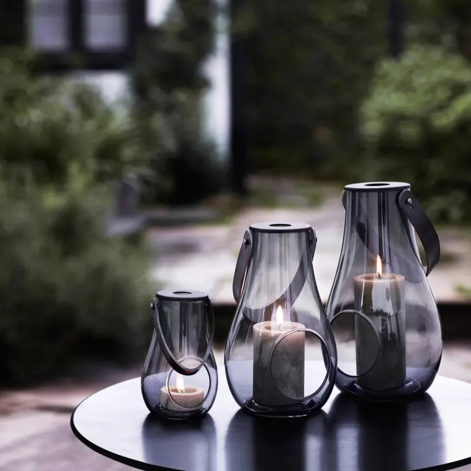 Best Holmegaard Portavelas Design With Light smoke, 29 cm Gris