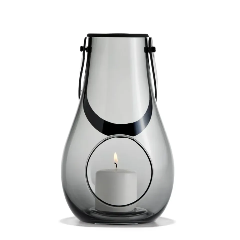 Hot Holmegaard Portavelas Design With Light smoke, 25 cm Gris