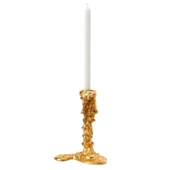 Hot POLSPOTTEN Portavelas Drip L 25 cm, Dorado Color dorado