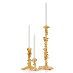 Hot POLSPOTTEN Portavelas Drip L 25 cm, Dorado Color dorado