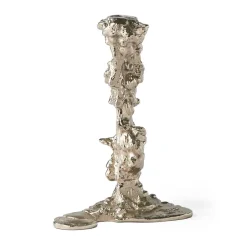 Outlet POLSPOTTEN Portavelas Drip L 25 cm, Plateado