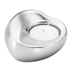 Hot Georg Jensen Portavelas corazón, Acero inoxidable Plateado