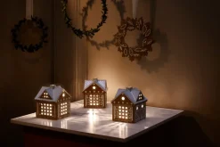 Discount Kähler Portavelas Gingerbread casa, Christmas barn 11,5 cm Marrón