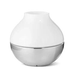 New Georg Jensen Portavelas Henning Koppel hurricane, Ø 19,2 cm PlateadoBlanco