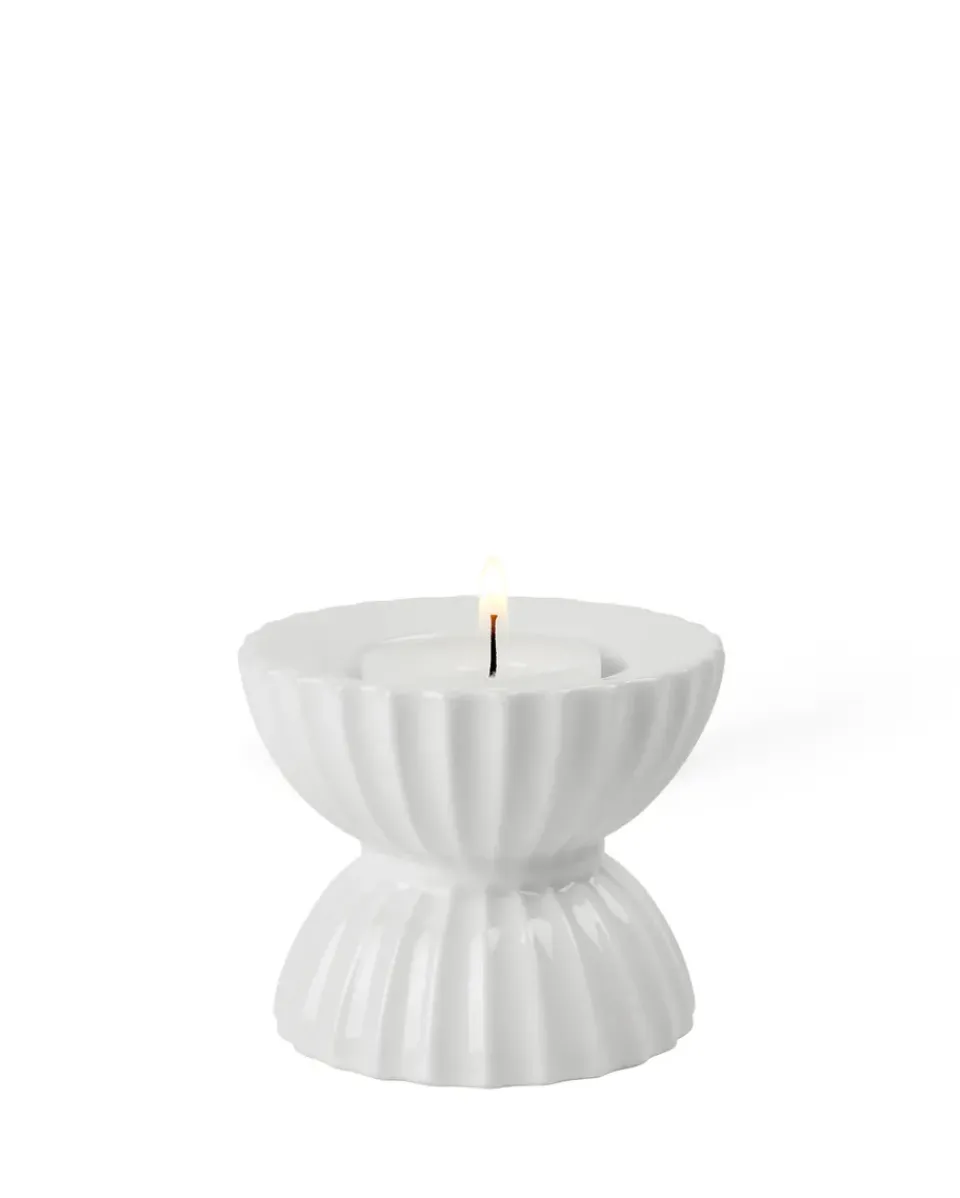 Best Lyngby Porcelæn Portavelas Lyngby Tura Ø8 cm, Blanco