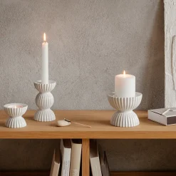 Best Lyngby Porcelæn Portavelas Lyngby Tura Ø8 cm, Blanco
