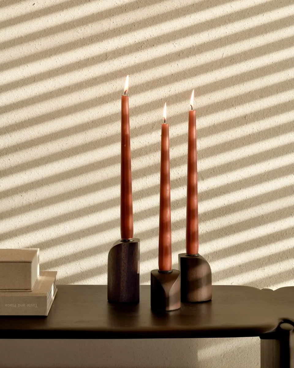 Ethnicraft Portavelas PI, 3 piezas, Caoba teñida de oscuro Marrón