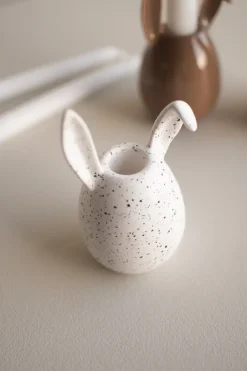 Sale DBKD Portavelas Rabbit 13 cm, White dot Blanco